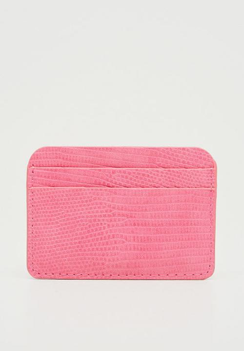 MANGO - Snake effect cardholder - fuchsia