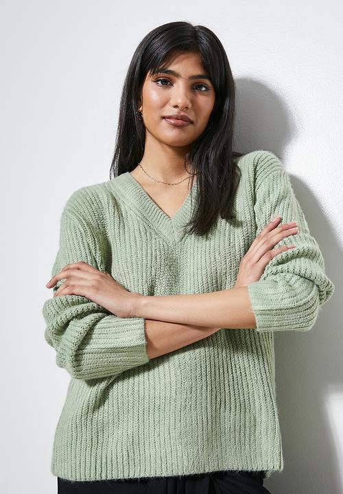 Superbalist - V-neck pull over - sage