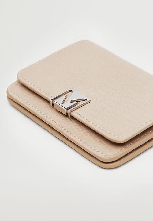 MANGO - Snake effect cardholder - neutral 