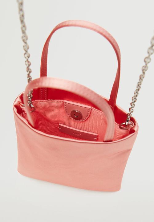 MANGO - Mini satin bag - salmon