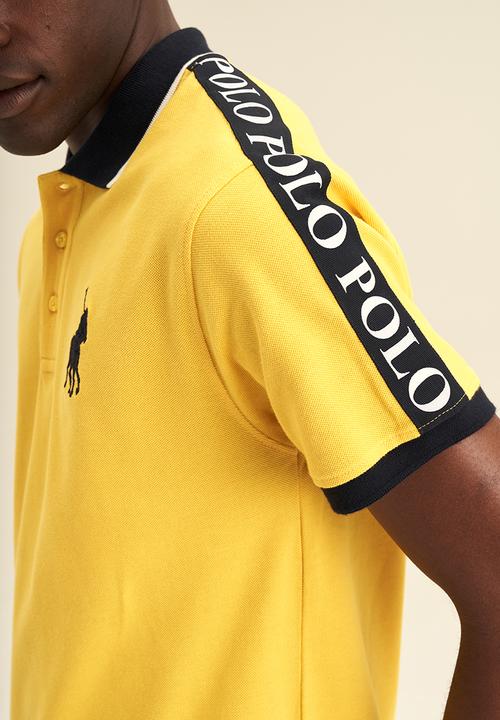 POLO - Mens taped big pony short sleeve golfer - sulphur