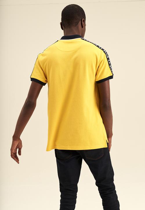 POLO - Mens taped big pony short sleeve golfer - sulphur