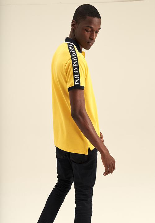 POLO - Mens taped big pony short sleeve golfer - sulphur