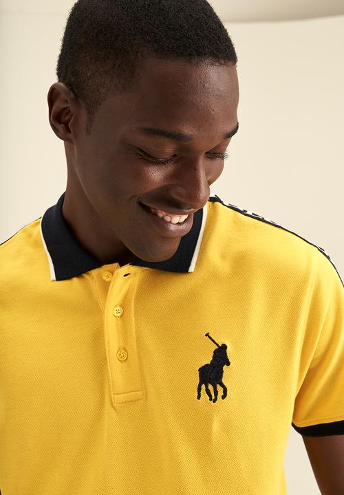 POLO - Mens taped big pony short sleeve golfer - sulphur
