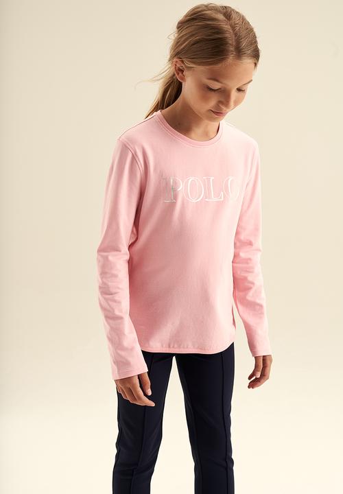 POLO - Girls long sleeve printed tee - pink
