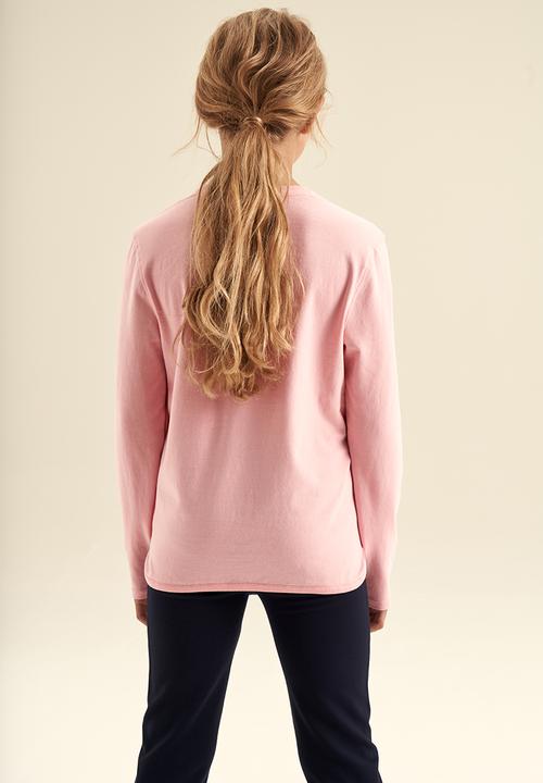 POLO - Girls long sleeve printed tee - pink