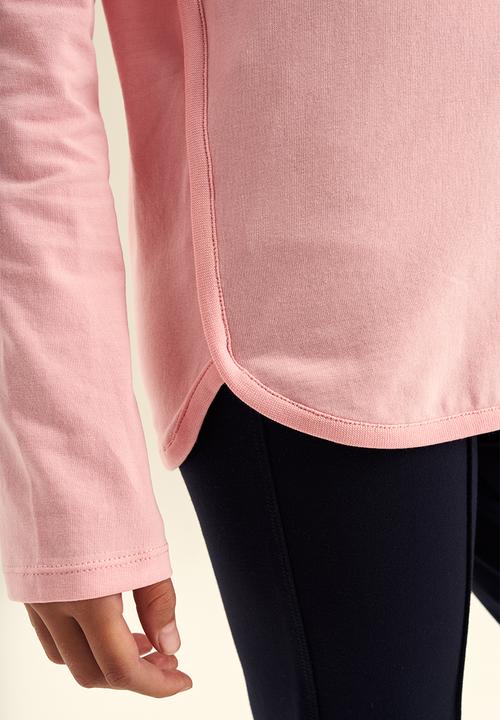 POLO - Girls long sleeve printed tee - pink