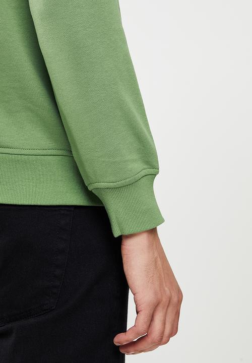 Giordano - Relaxed fit french terry printed sweater - dill
