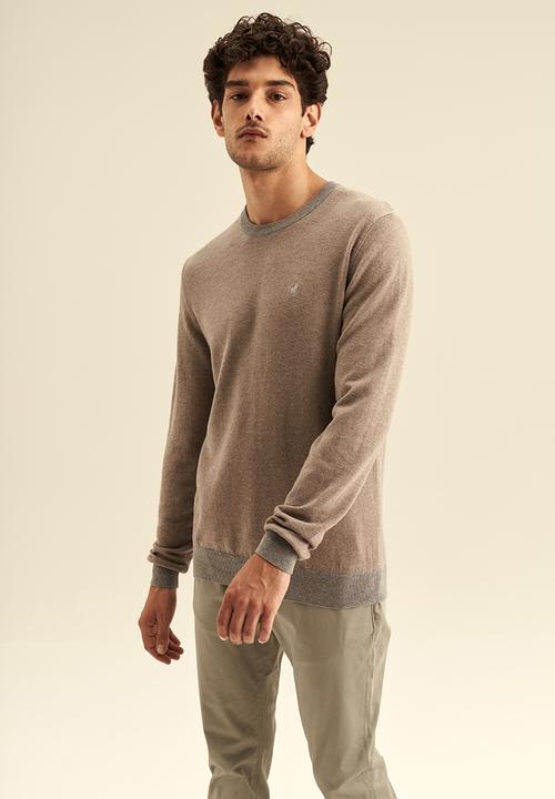 POLO - Textured long sleeve knitwear - camel