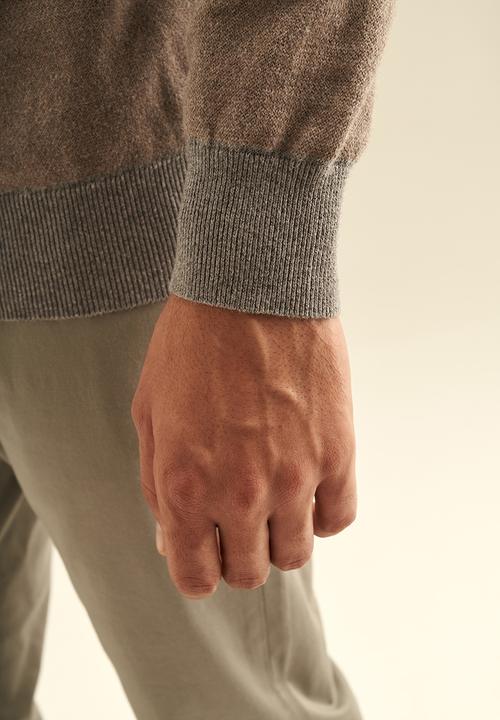 POLO - Textured long sleeve knitwear - camel