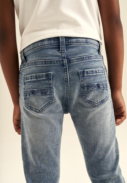 POLO - Boys pjc distressed slim fit jean - medium wash