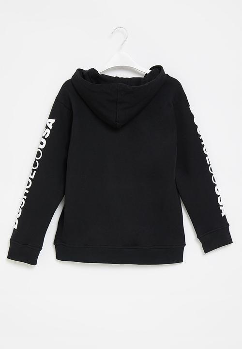 DC - DC black brand graphic hoodie - black