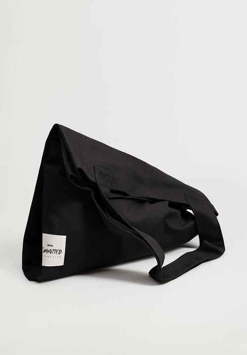 MANGO - Cotton shopper bag - black