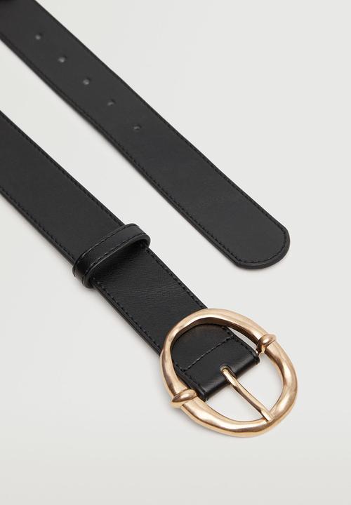 MANGO - Metal buckle belt - black