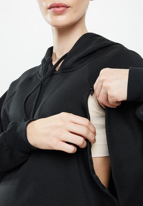 Superbalist - Maternity nursing hoodie dress - black