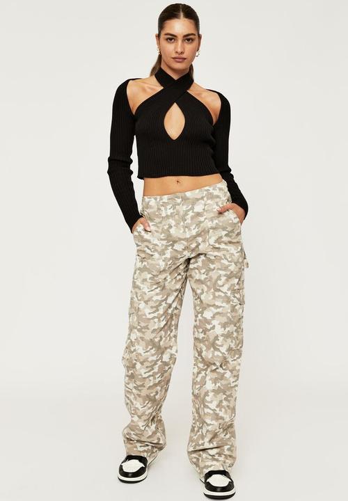 Supré  - Joline halter cut out knit top - black