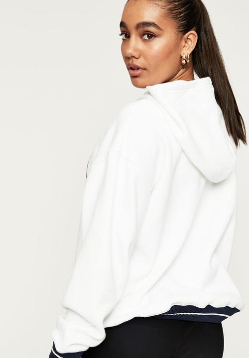 Supré  - Paige oversized printed hoodie - white/laguna