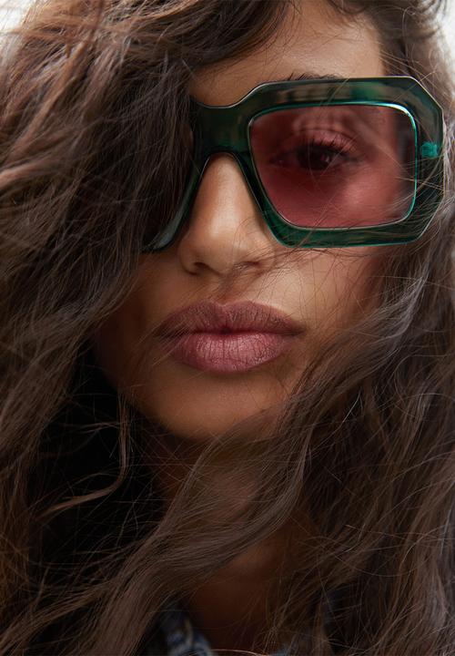 MANGO - Acetate frame sunglasses - turquoise
