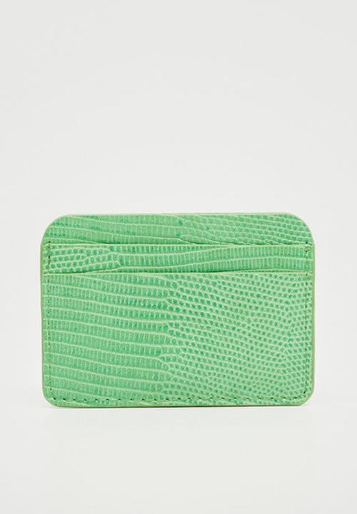 MANGO - Snake effect cardholder - green