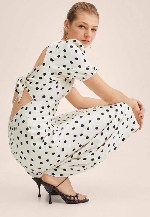 MANGO - Dot dress - white & black