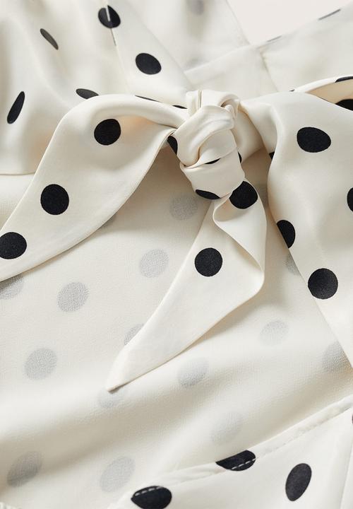 MANGO - Dot dress - white & black