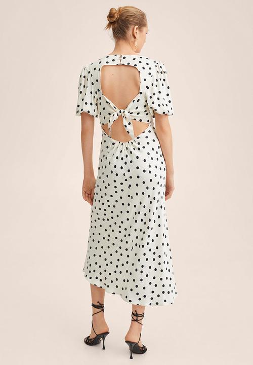 MANGO - Dot dress - white & black