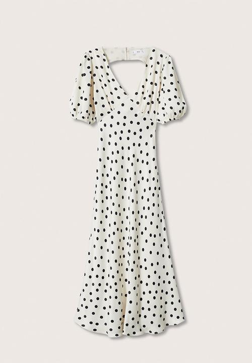 MANGO - Dot dress - white & black