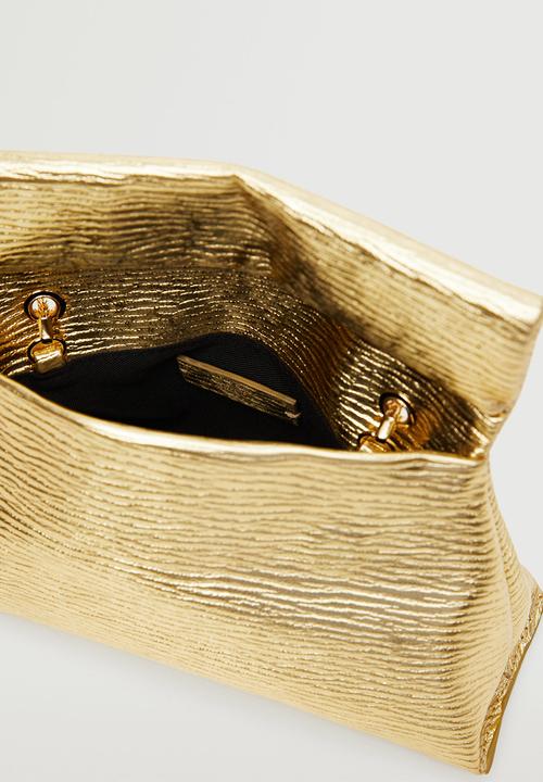 MANGO - Textured shoulder bag - gold