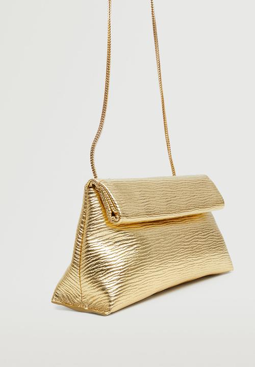 MANGO - Textured shoulder bag - gold
