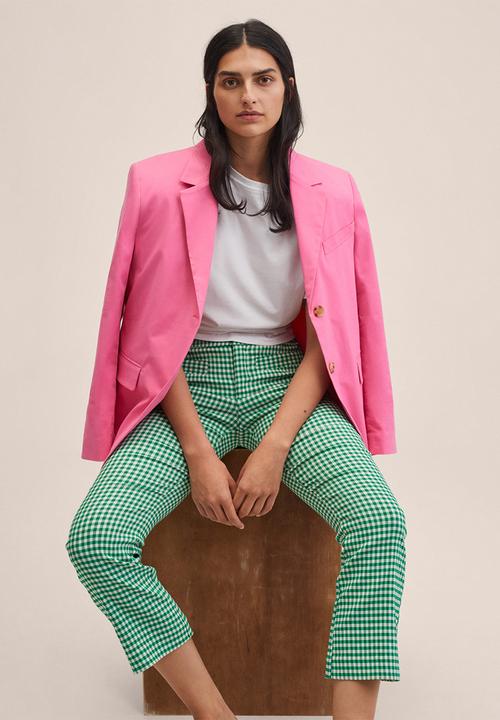 MANGO - Trousers trompy - green