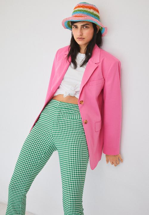MANGO - Trousers trompy - green