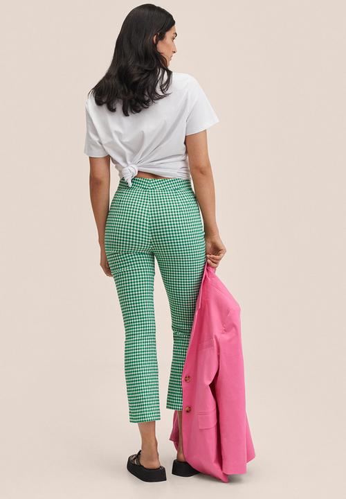 MANGO - Trousers trompy - green