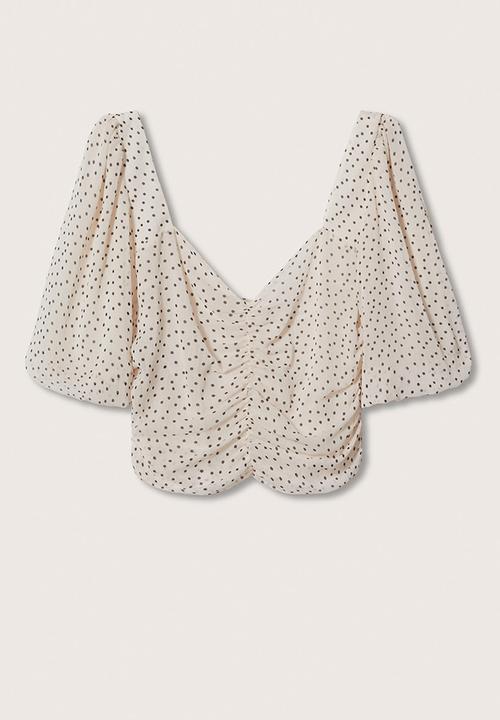 MANGO - Blouse doty - natural