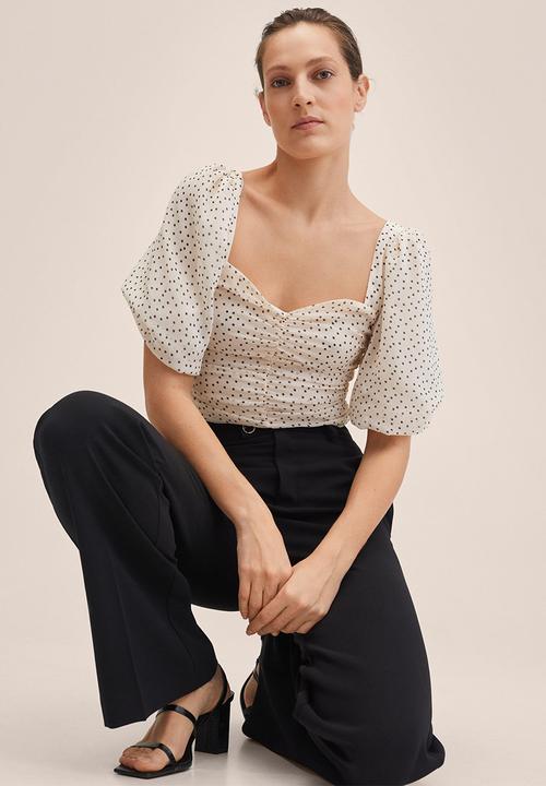 MANGO - Blouse doty - natural