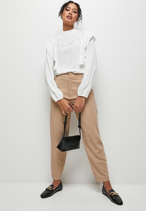 MILLA - Trim detail turtle neck blouse - ivory
