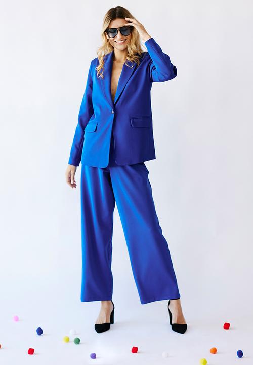 Me&B - Button long blazer - cobalt