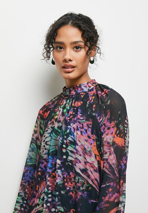 MILLA - Printed volume maxi dress - big butterfly wing