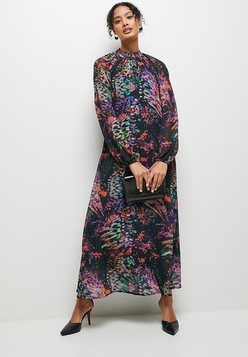 MILLA - Printed volume maxi dress - big butterfly wing