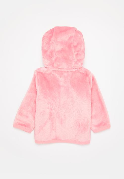 Pop Candy - Girls button up sherpa jacket - coral