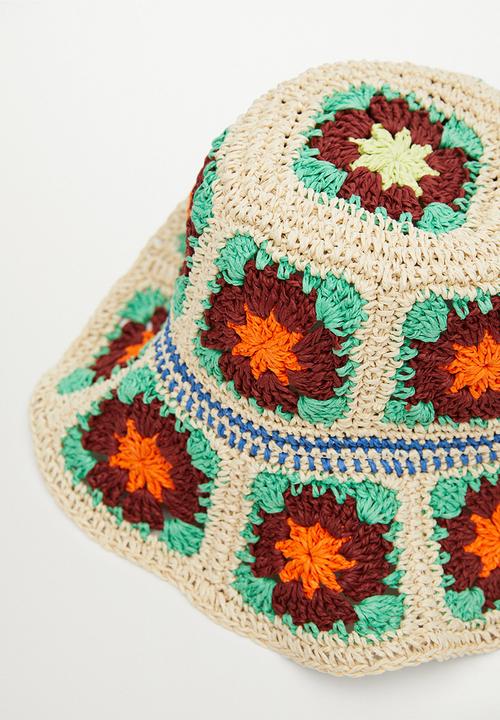 MANGO - Crochet bucket hat - ecru