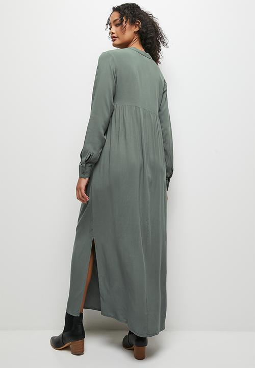 edit - Mandarin tiered peasant maxi - silver pine