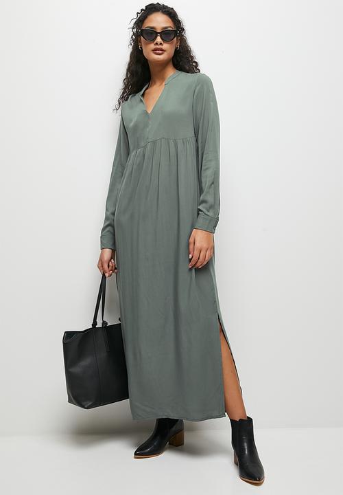 edit - Mandarin tiered peasant maxi - silver pine