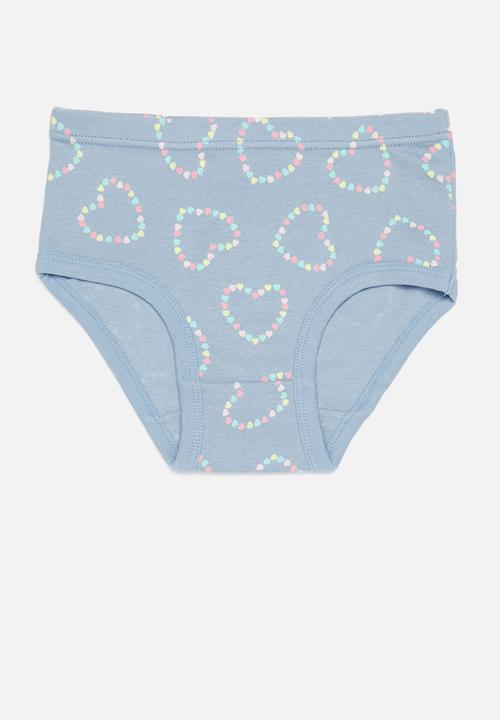Pop Candy - Girls 3 pack rainbows & hearts panty set - multi