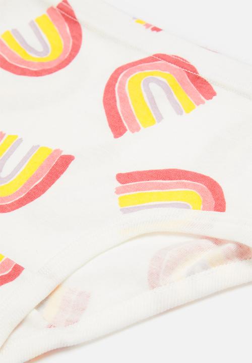 Pop Candy - Girls 3 pack rainbows & hearts panty set - multi