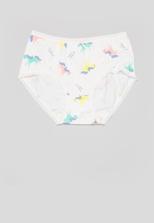 Pop Candy - Girls 4 pack rainbows & unicorns panty set - multi