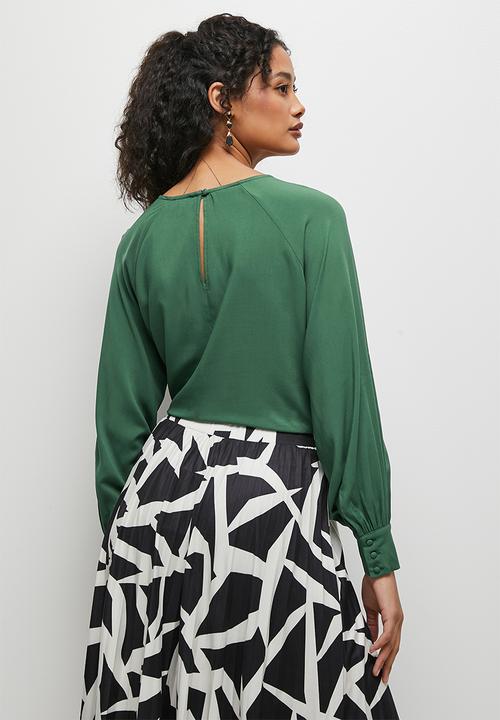 edit - Cuff detail shell - dark emerald