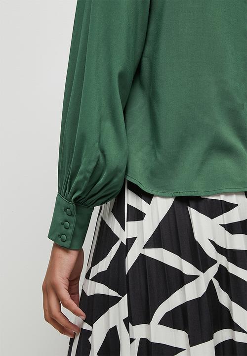 edit - Cuff detail shell - dark emerald