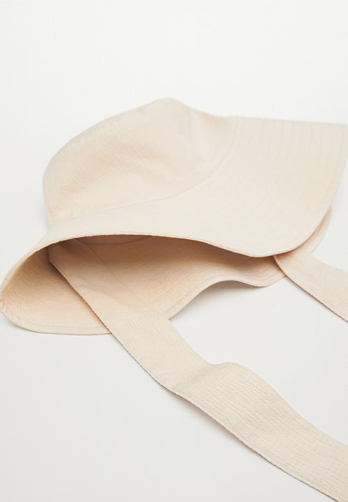 MANGO - Cotton bucket hat - stone