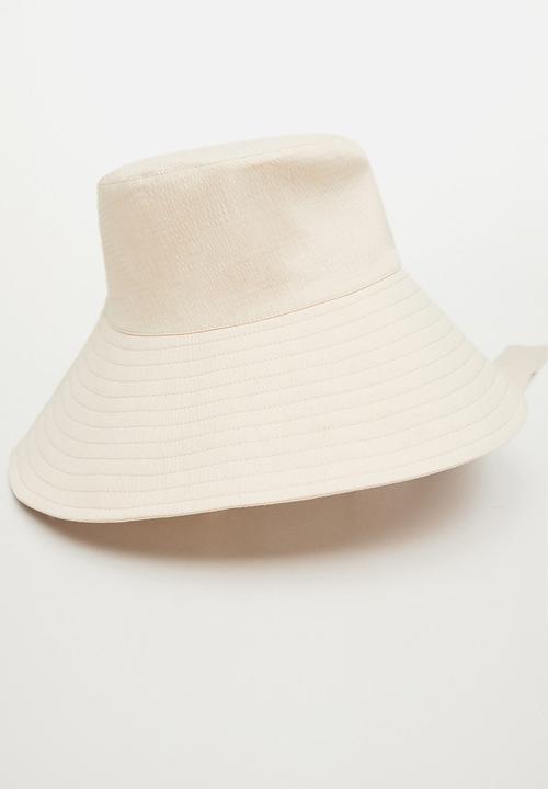 MANGO - Cotton bucket hat - stone