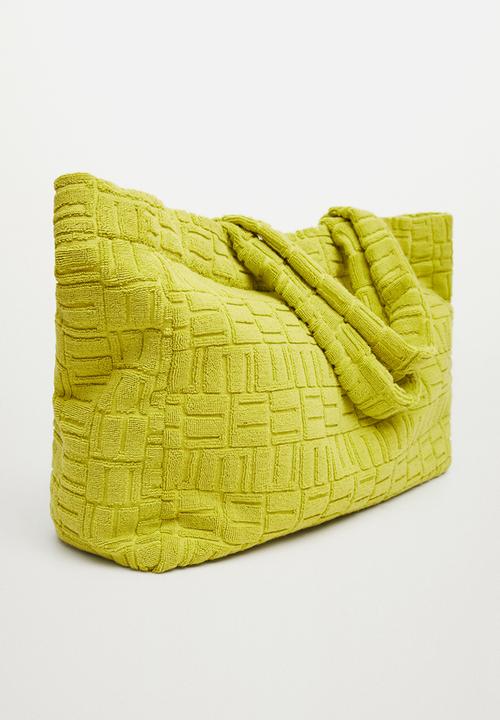 MANGO - Towel shopper bag - lime